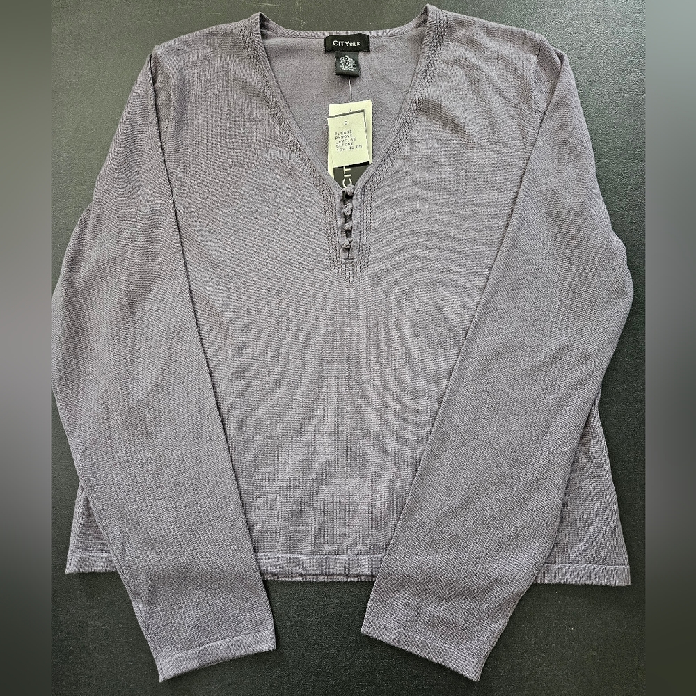 NWT - City Silk - Silk Blend Lavender Top - Size XL